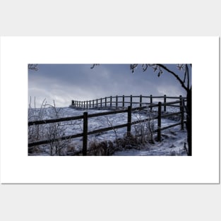 Winter Fence Scene in Alberta, Canada Posters and Art